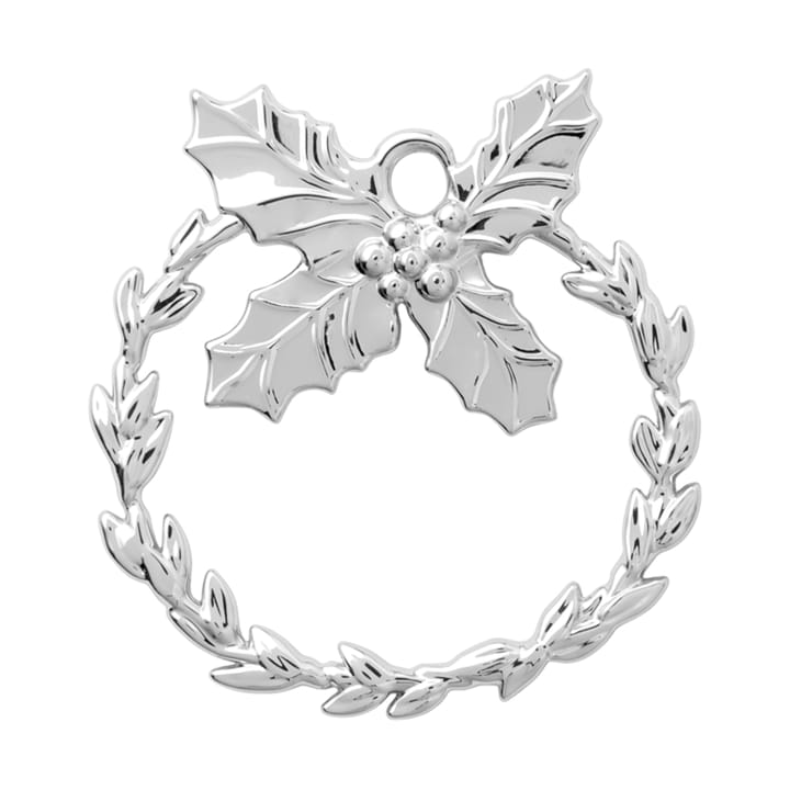 Karen Blixen Holly hanging Christmas decoration, Silver plated Rosendahl