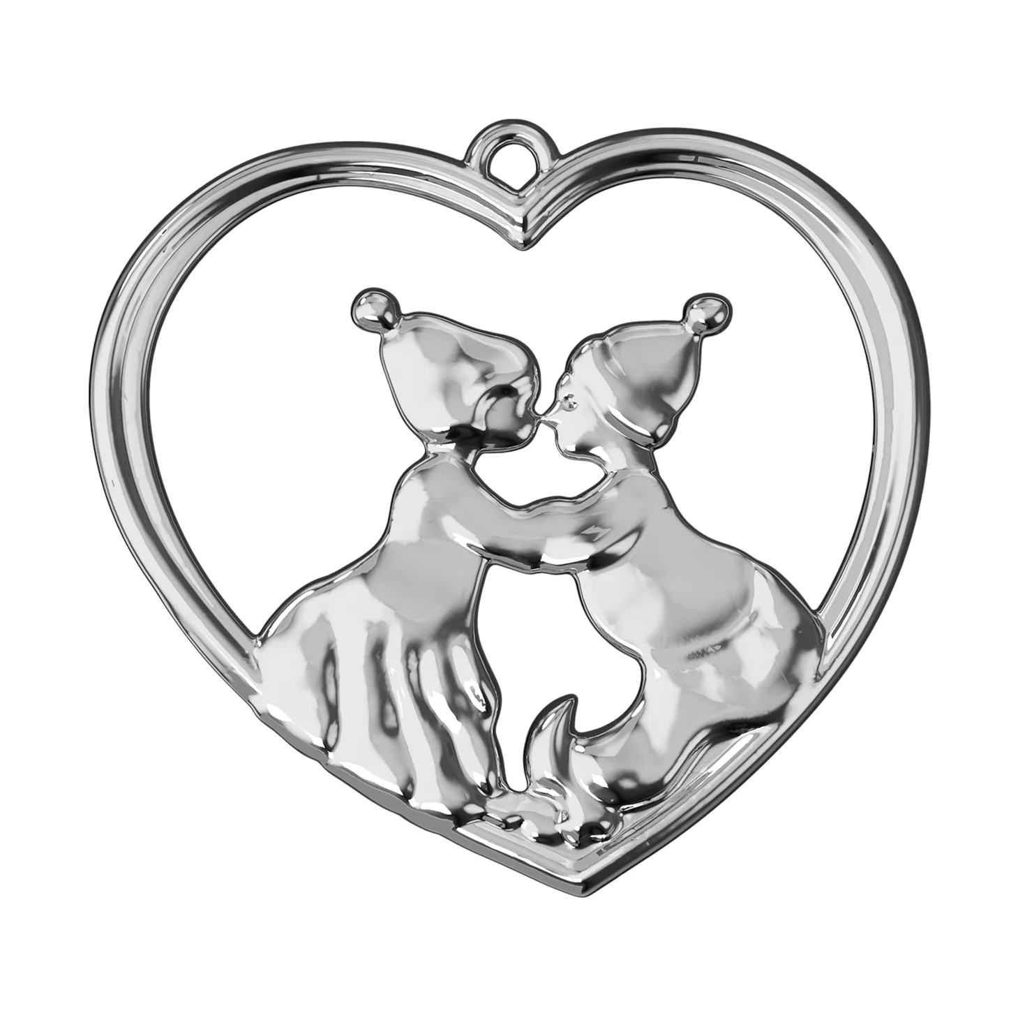 Karen Blixen kissing gnomes 6.5 cm, Silver-plated Rosendahl