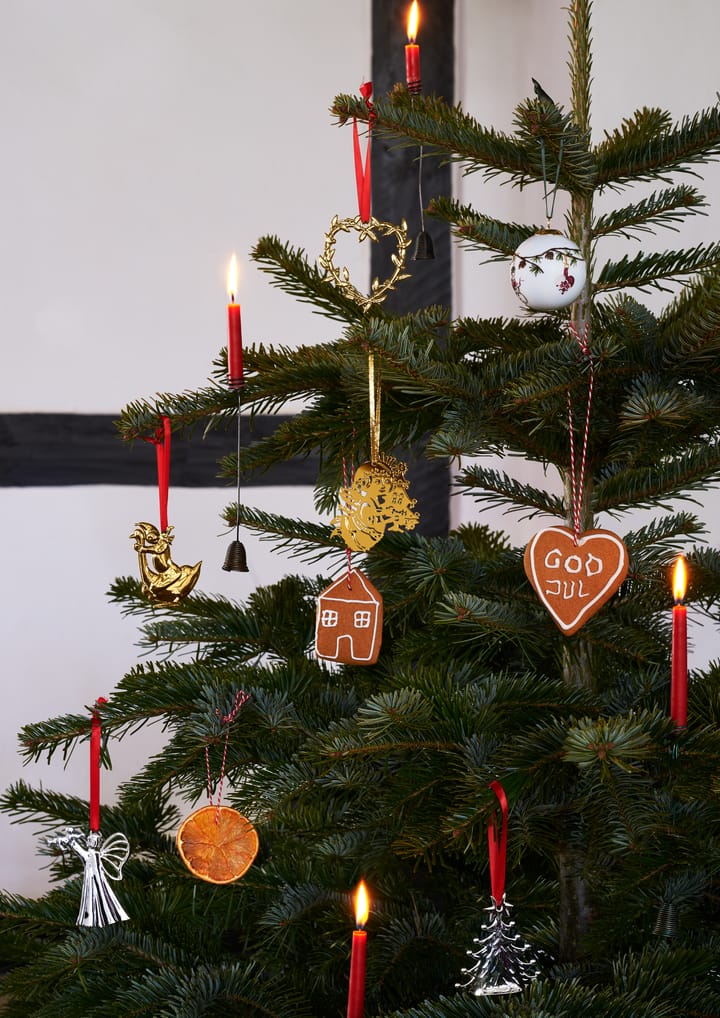 Karen Blixen mistletoe heart hanging Christmas decoration 7 cm, Gilded Rosendahl