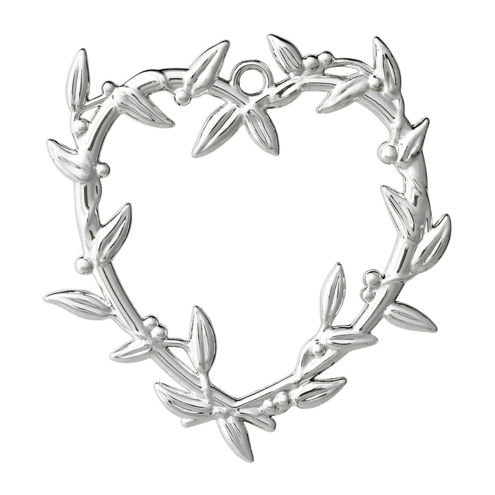Karen Blixen mistletoe heart hanging Christmas decoration 7 cm - Silver plated - Rosendahl