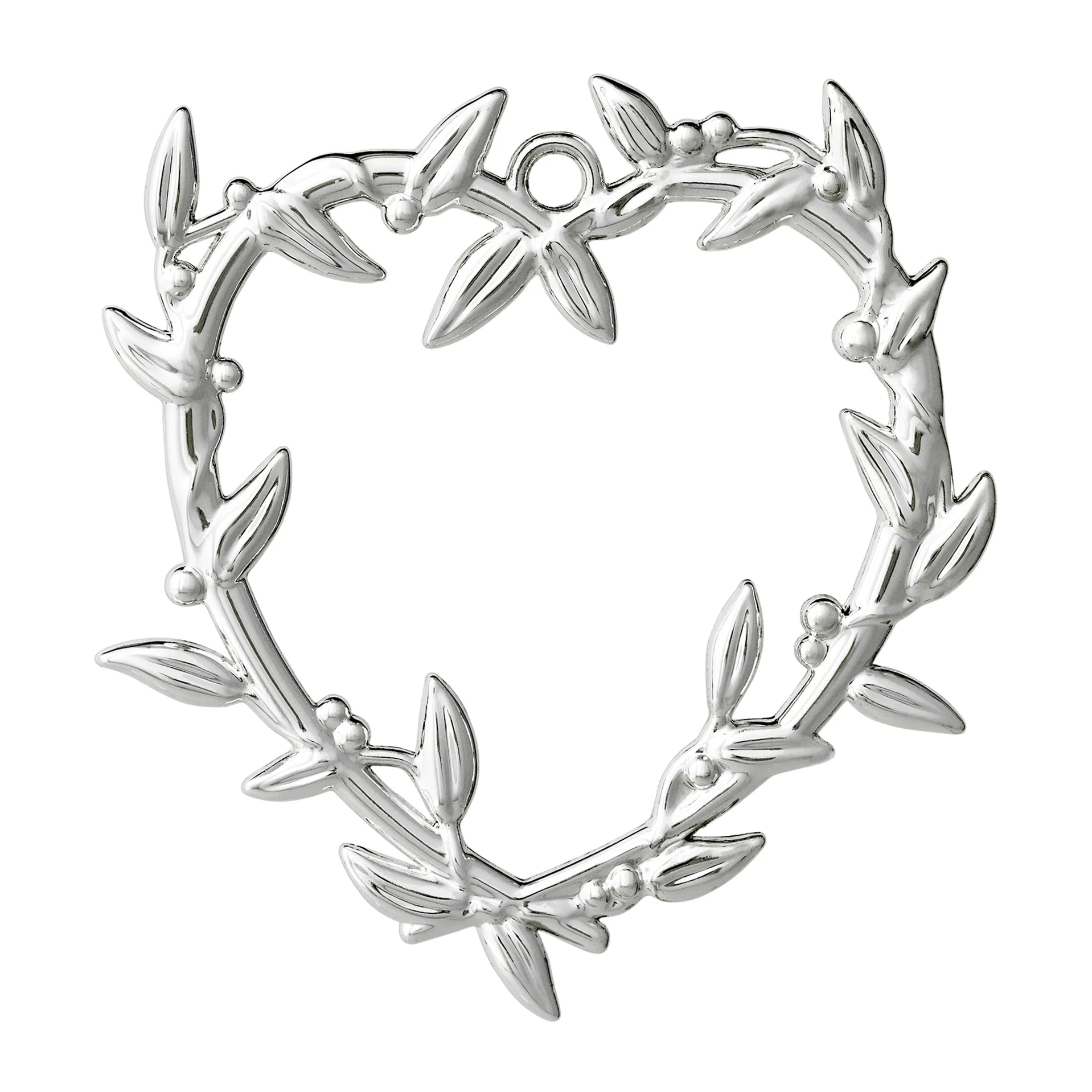 Karen Blixen mistletoe heart hanging Christmas decoration 7 cm, Silver plated Rosendahl