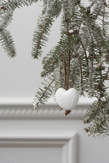 Karen Blixen nordic tales hanging heart Christmas decoration 4.5 cm - White - Rosendahl