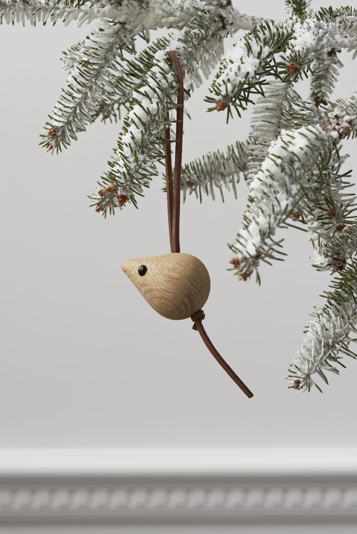 Karen Blixen nordic tales mouse hanging Christmas decoration 4 cm - Oak - Rosendahl