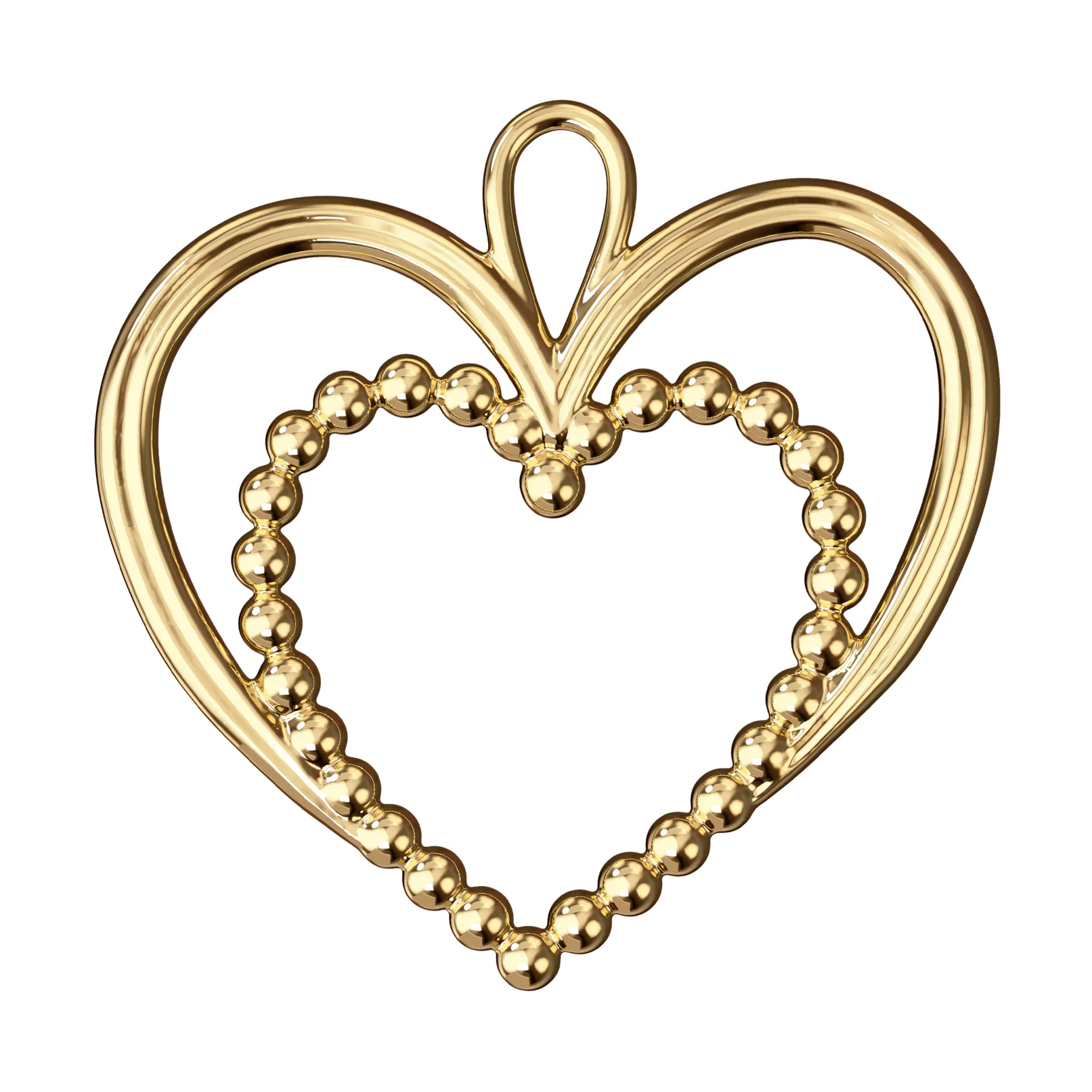 Karen Blixen pearl heart Christmas ornament 6.5 cm, Gilded Rosendahl