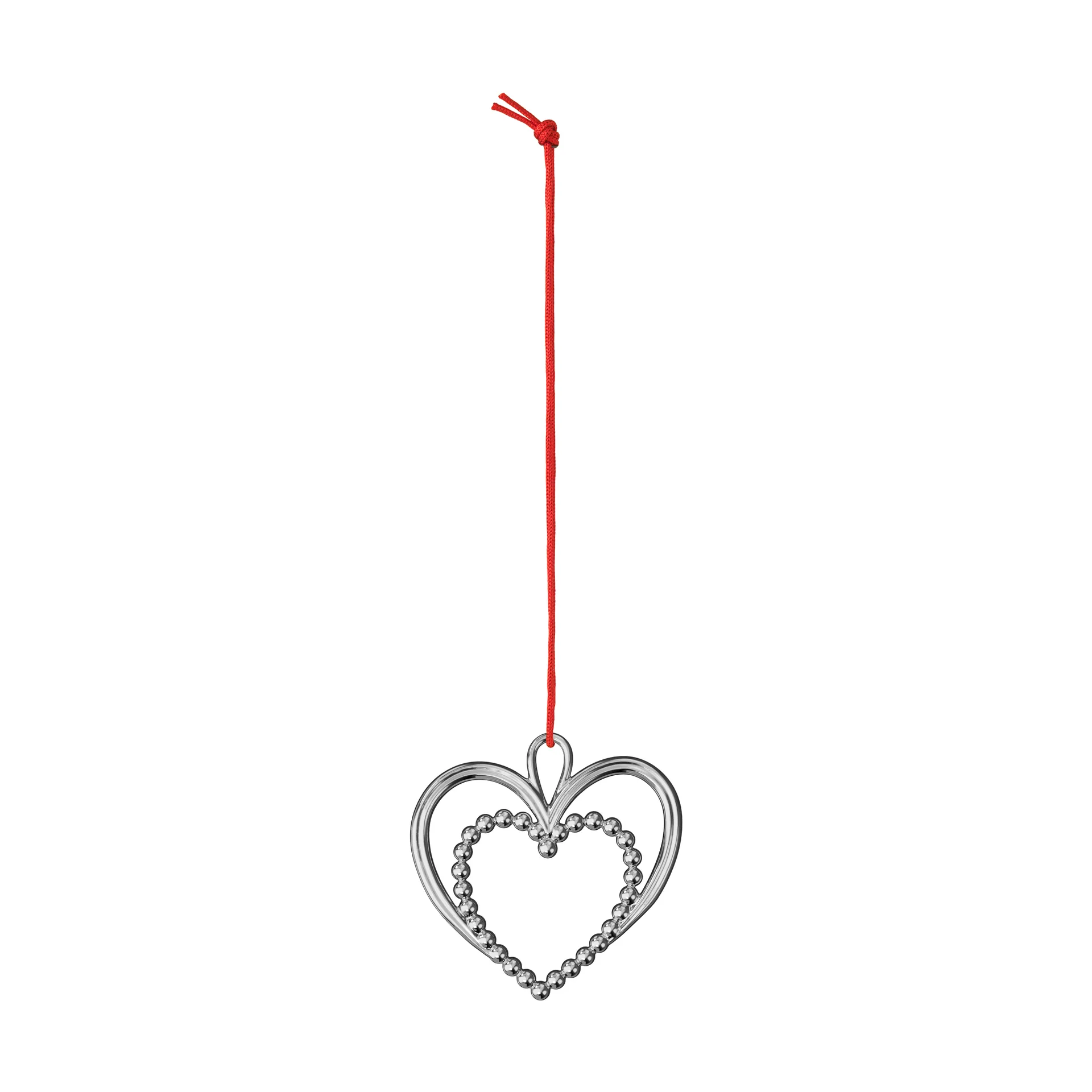 Karen Blixen pearl heart Christmas ornament 6.5 cm, Silver-plated Rosendahl
