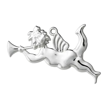 Karen Blixen trumpet angel hanging Christmas decoration 6.5 cm - Silver plated - Rosendahl