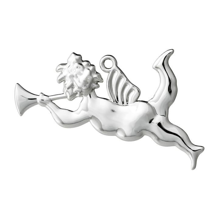 Karen Blixen trumpet angel hanging Christmas decoration 6.5 cm, Silver plated Rosendahl
