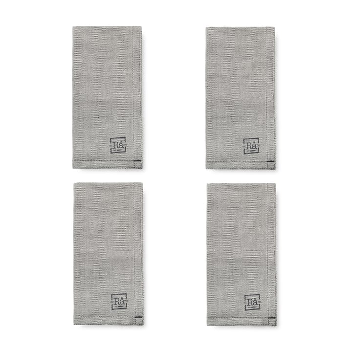 Rå fabric napkins 45x45 cm 4-pack - Dark grey - Rosendahl