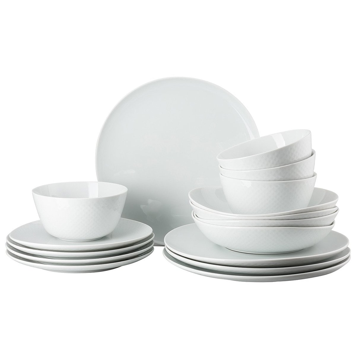 Rosenthal Junto dinner service set white 16 pieces | Scandinavian Design | Table settings & starter sets | White