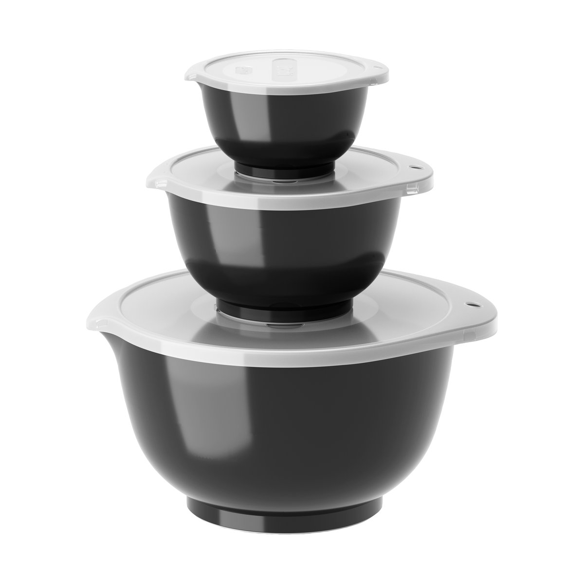 Rosti Margrethe bowl set 3-pack Black | Scandinavian Design | Mixing bowls | Black