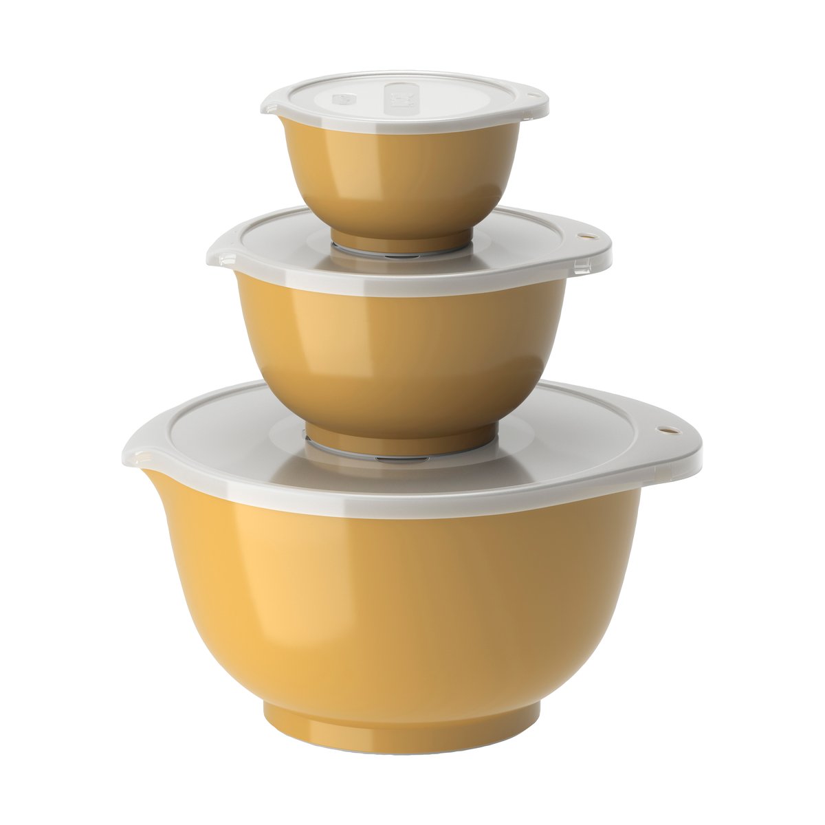 Rosti Margrethe bowl set 3-pack Curry | Scandinavian Design | Mixing bowls | Yellow