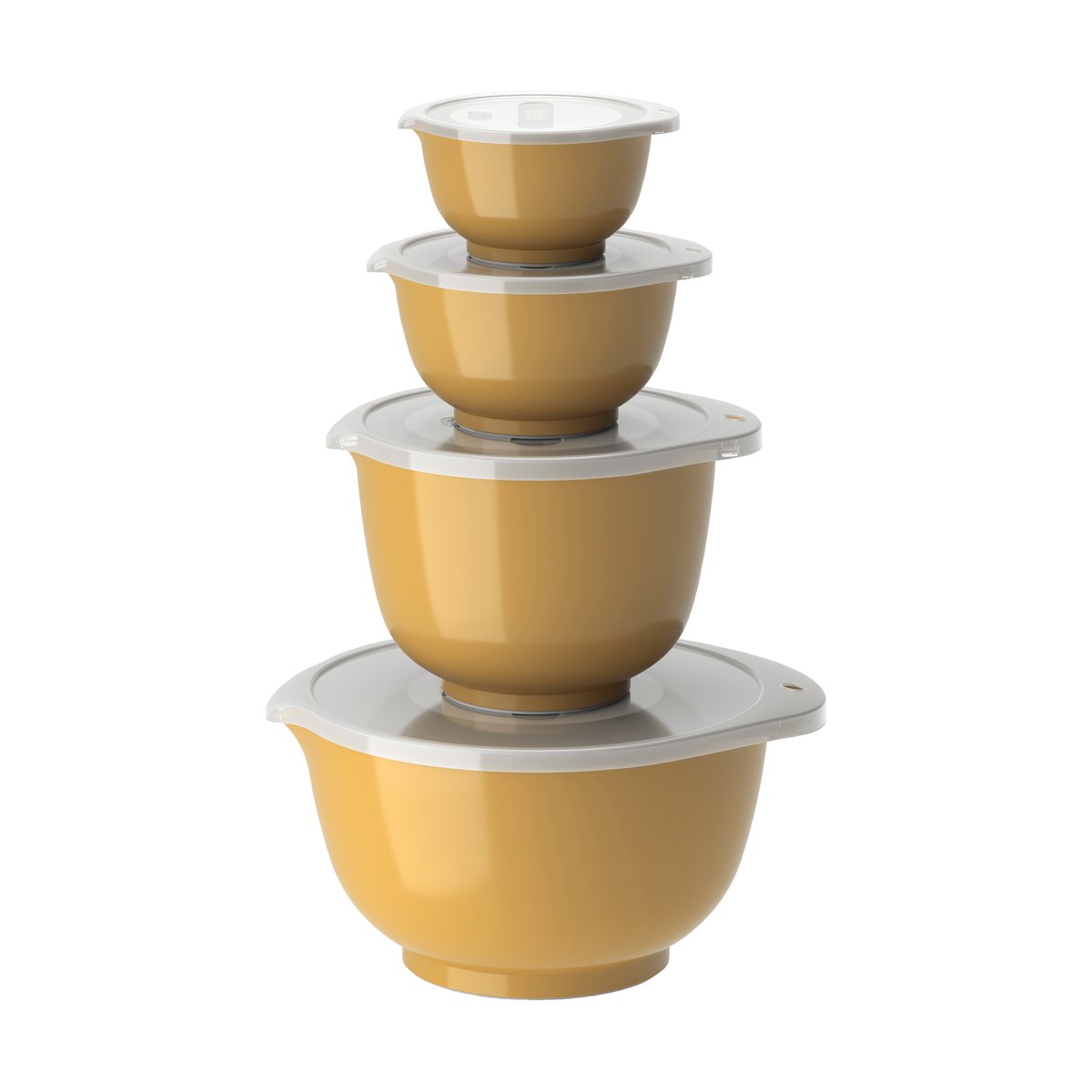 Rosti Margrethe bowl set 4-pack Curry | Scandinavian Design | Mixing bowls | Yellow
