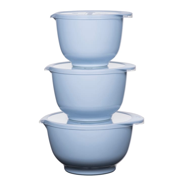 Margrethe bowl set with lid 3-pack - Nordic blue - Rosti