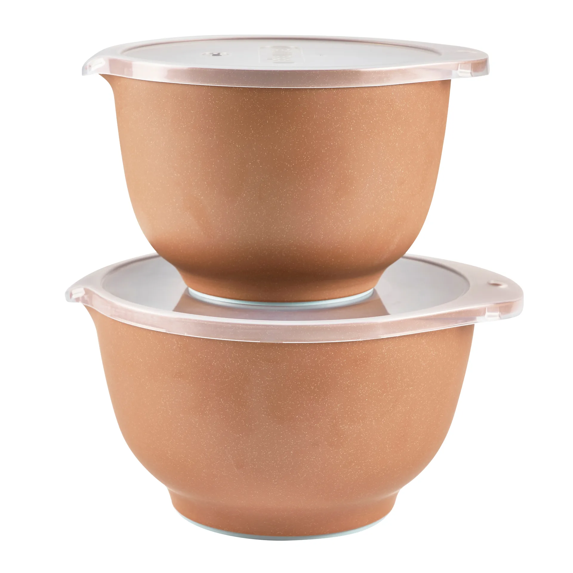 Margrethe bowl set with lid matte 2-pack, pebble terra Rosti