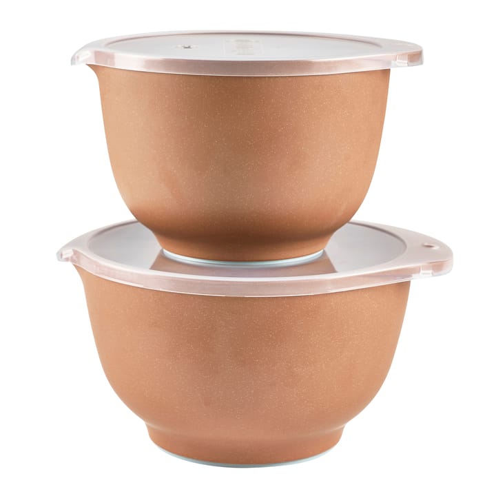 Margrethe bowl set with lid matte 2-pack - pebble terra - Rosti