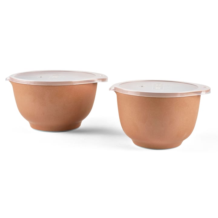 Margrethe bowl set with lid matte 2-pack - pebble terra - Rosti
