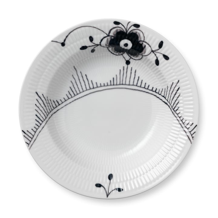 Black Fluted mega deep plate - Ø 21 cm - Royal Copenhagen