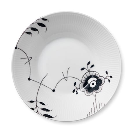 Black Fluted mega deep plate 6, Ø 24 cm Royal Copenhagen
