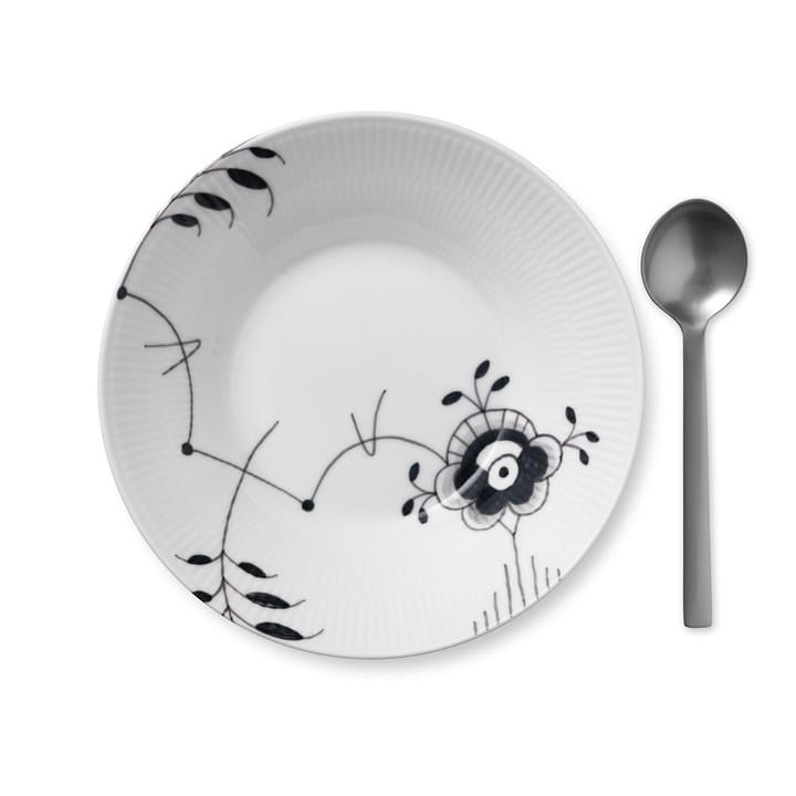 Black Fluted mega deep plate 6, Ø 24 cm Royal Copenhagen