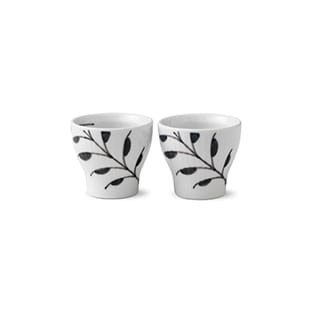 Black Fluted mega egg cup 2-pack - 4.8 cm - Royal Copenhagen