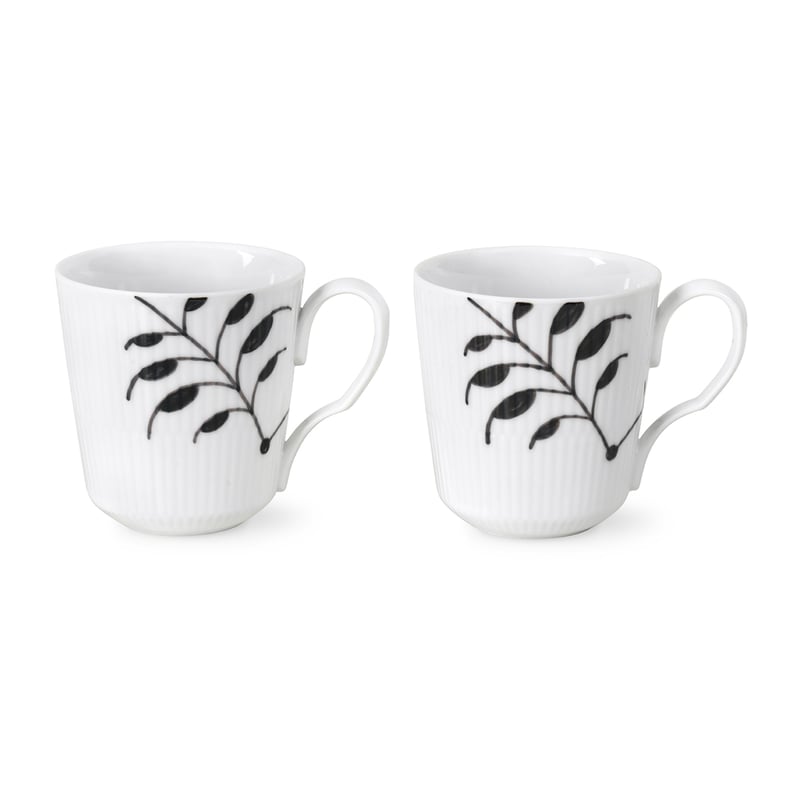 Royal Copenhagen Black Fluted Mega mug 2-pack 28 cl