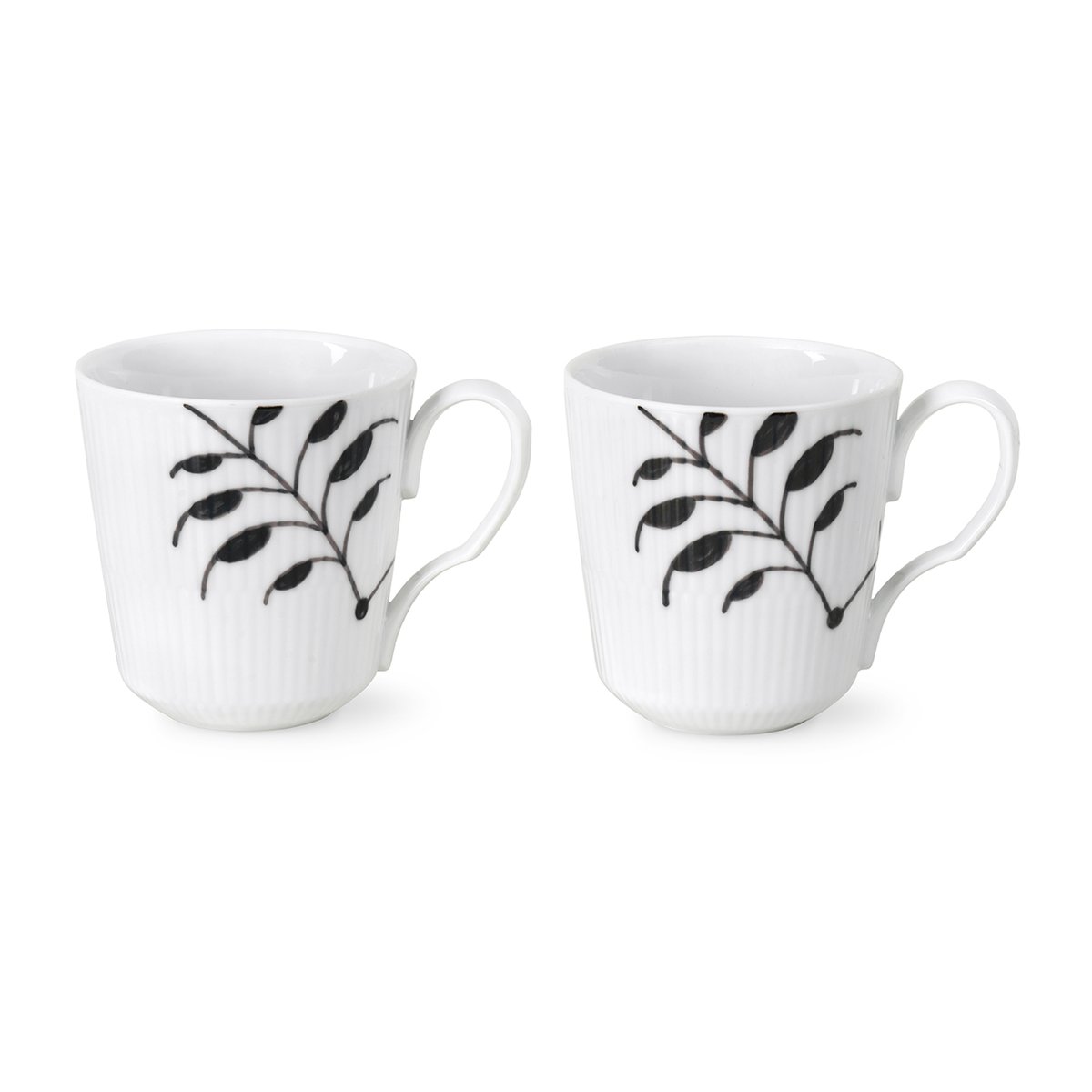 Royal Copenhagen Black Fluted Mega mug 2-pack 28 cl