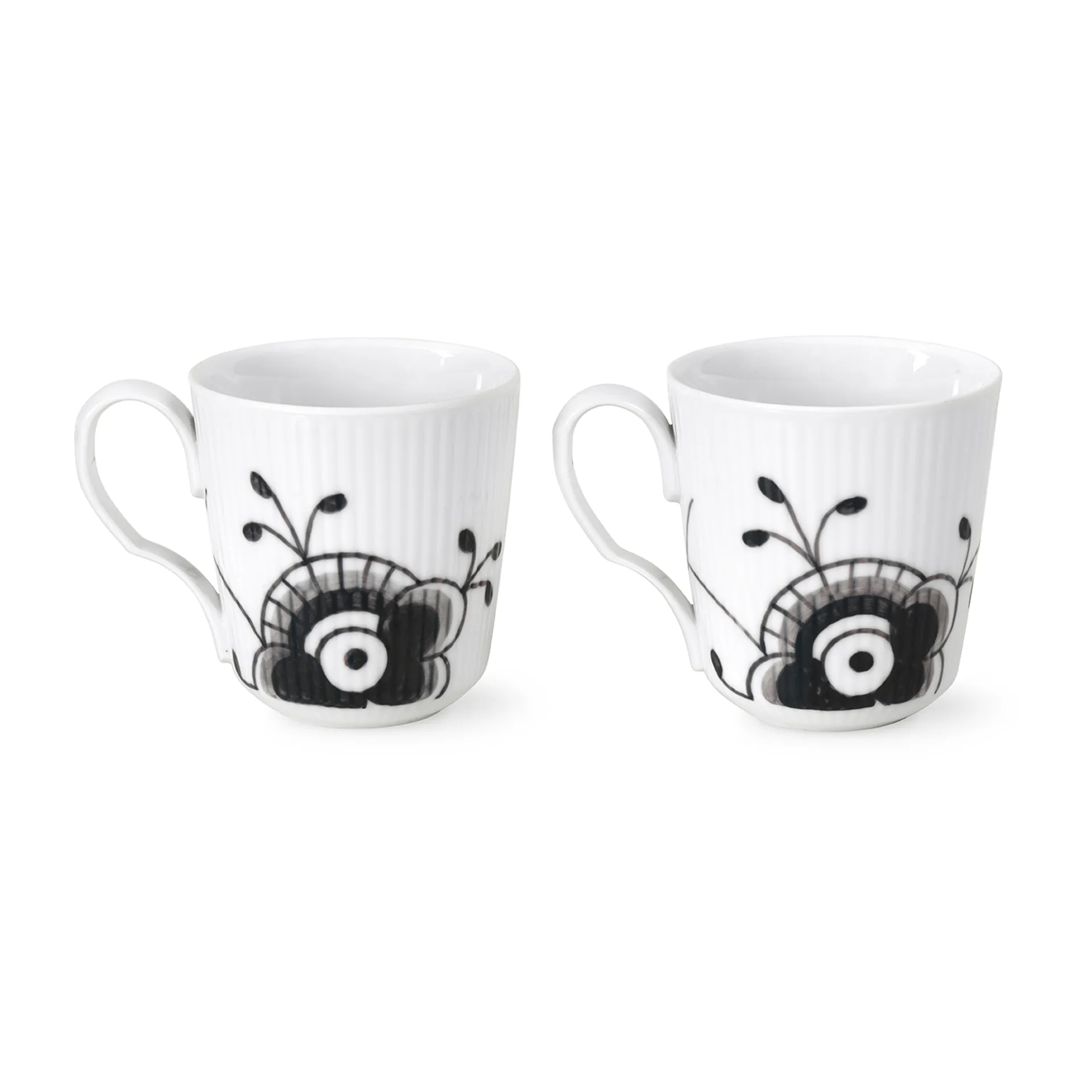 Black Fluted Mega mug 2-pack, 28 cl Royal Copenhagen