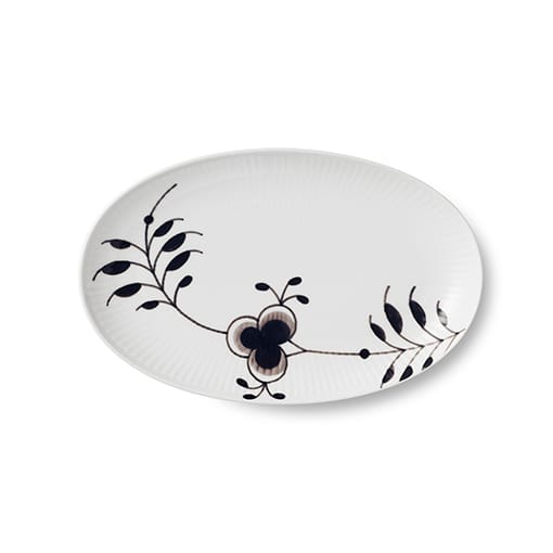 Black Fluted mega oval dish - 23 cm - Royal Copenhagen