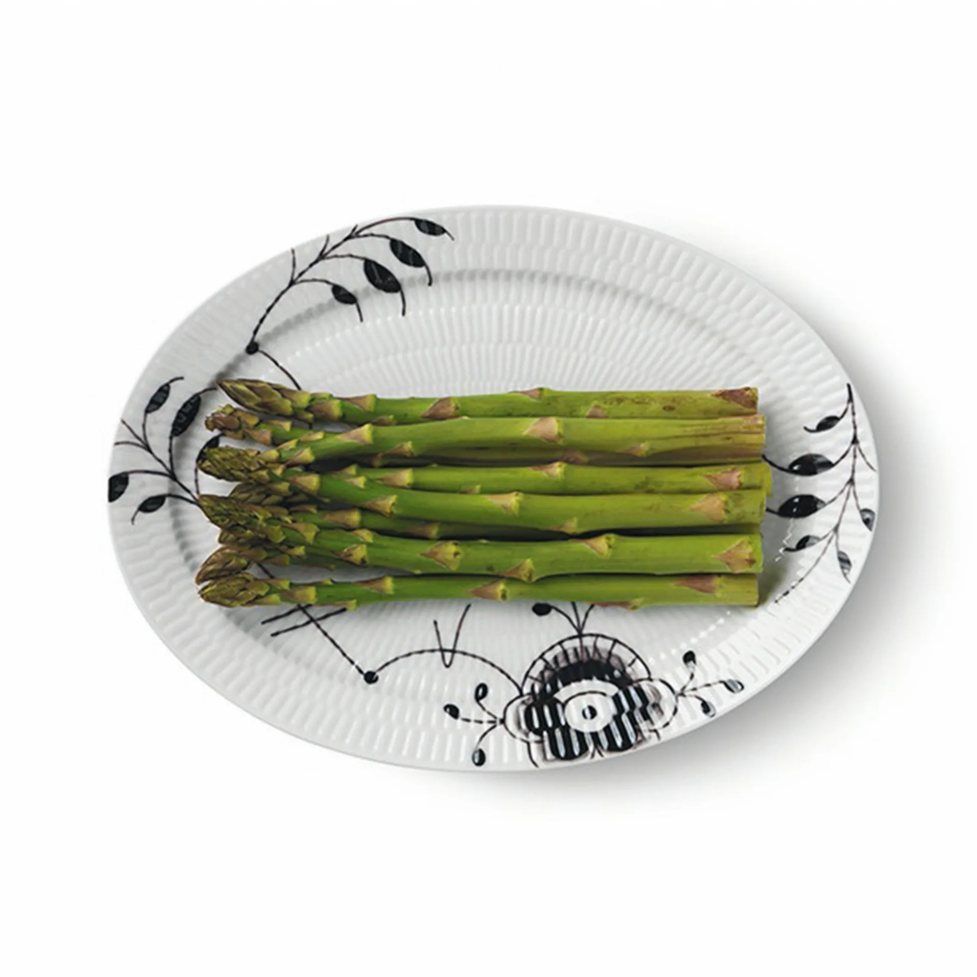 Black Fluted mega oval dish, 28 cm Royal Copenhagen