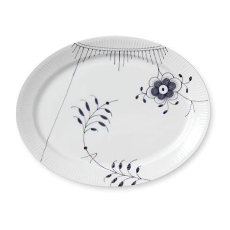 Black Fluted mega oval dish - 33 cm - Royal Copenhagen