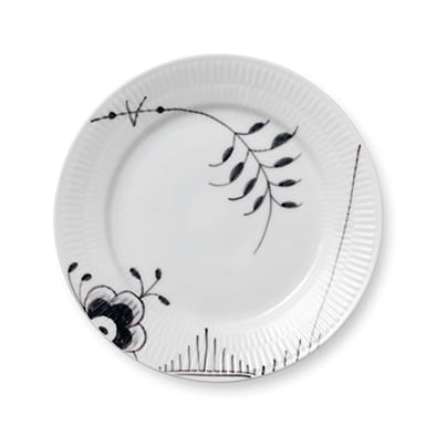 Black Fluted mega plate 1, Ø 19 cm Royal Copenhagen