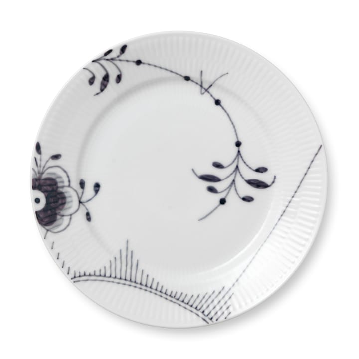 Black Fluted mega plate 1 - Ø 22 cm - Royal Copenhagen