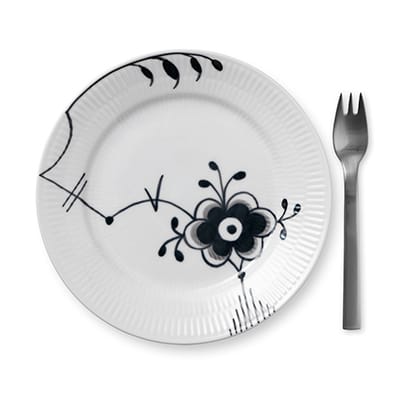 Black Fluted mega plate 6, Ø 19 cm Royal Copenhagen