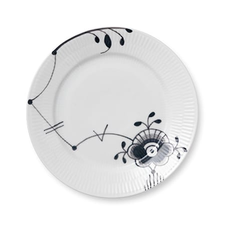 Black Fluted mega plate 6 - Ø 22 cm - Royal Copenhagen