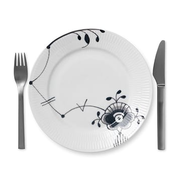 Black Fluted mega plate 6 - Ø 22 cm - Royal Copenhagen