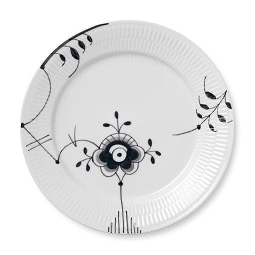 Black Fluted mega plate 6 - Ø 27 cm - Royal Copenhagen