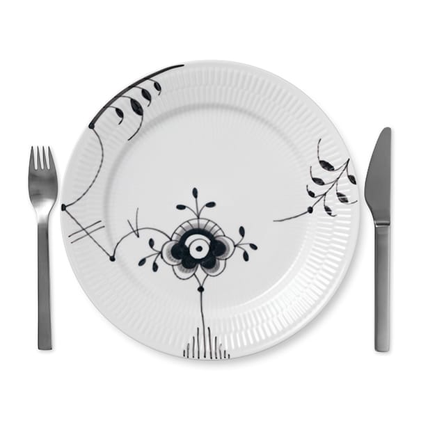 Black Fluted mega plate 6, Ø 27 cm Royal Copenhagen