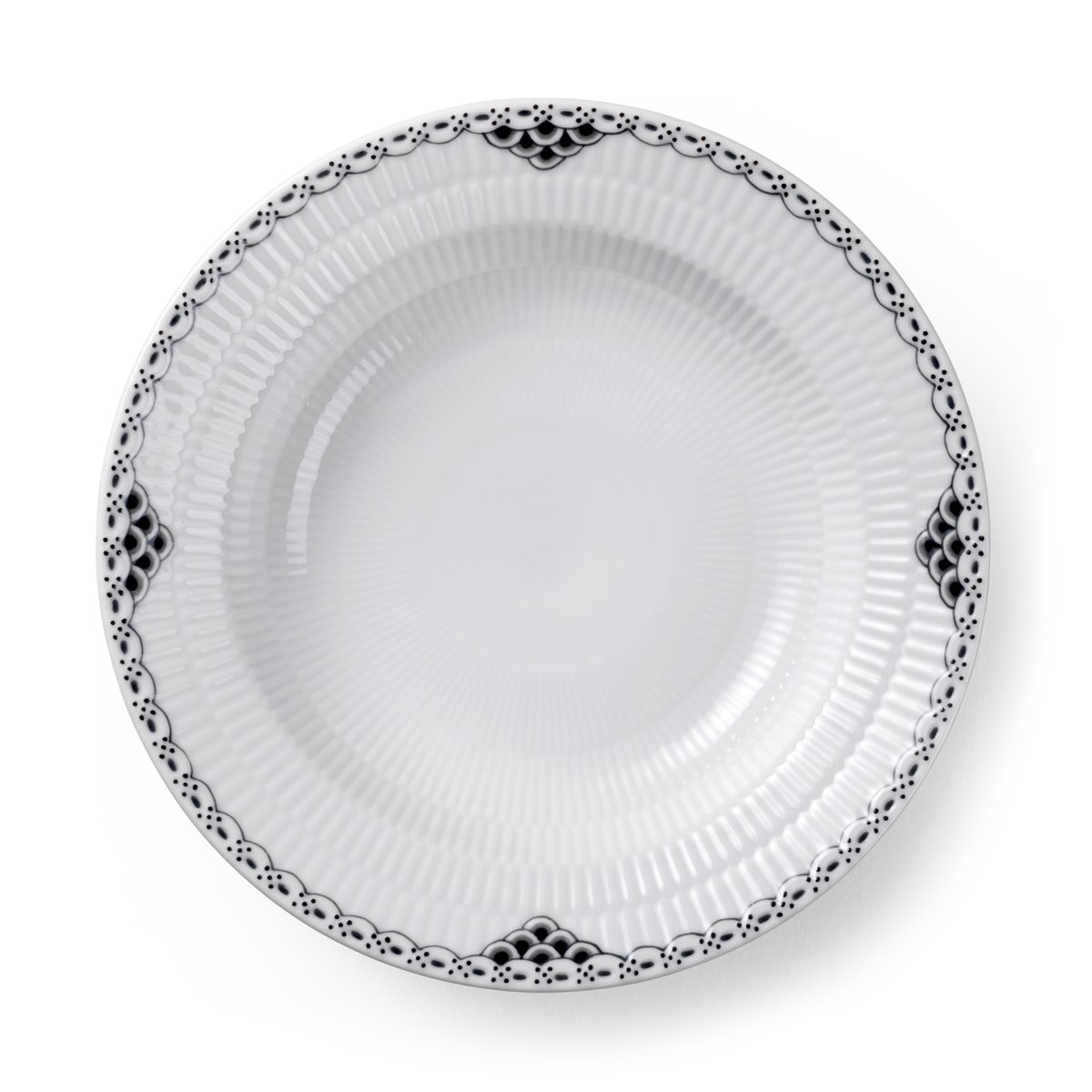 Royal Copenhagen Black Lace deep plate o21 cm | Scandinavian Design | Deep plates | White