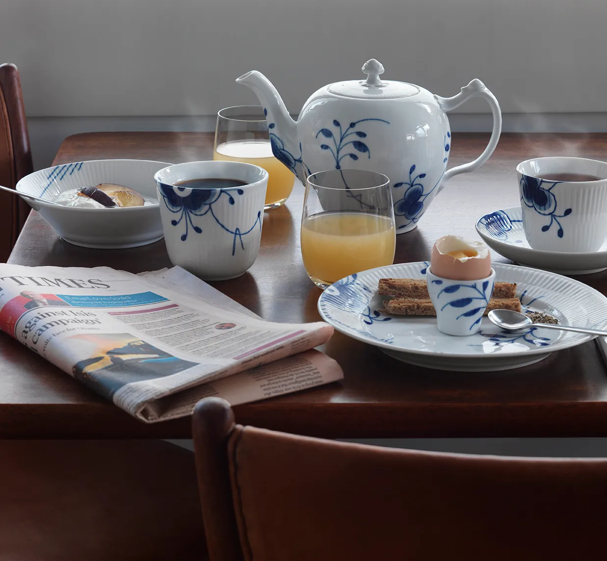 Blue Fluted egg cup 2-pack, 4.8 cm Royal Copenhagen