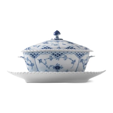 Blue Fluted Full Lace sauce bowl with lid - 40 cl - Royal Copenhagen