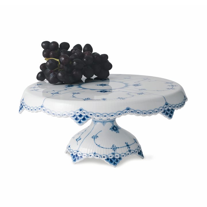 Blue Fluted Half Lace cake dish - 31 cm - Royal Copenhagen