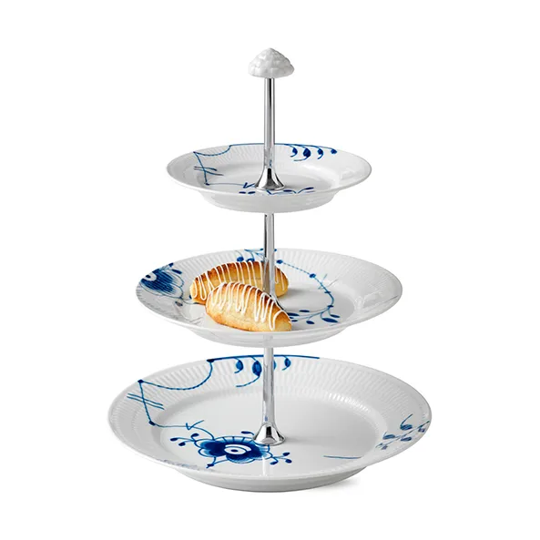 Blue Fluted Mega 3 tier cake stand, 35 cm Royal Copenhagen