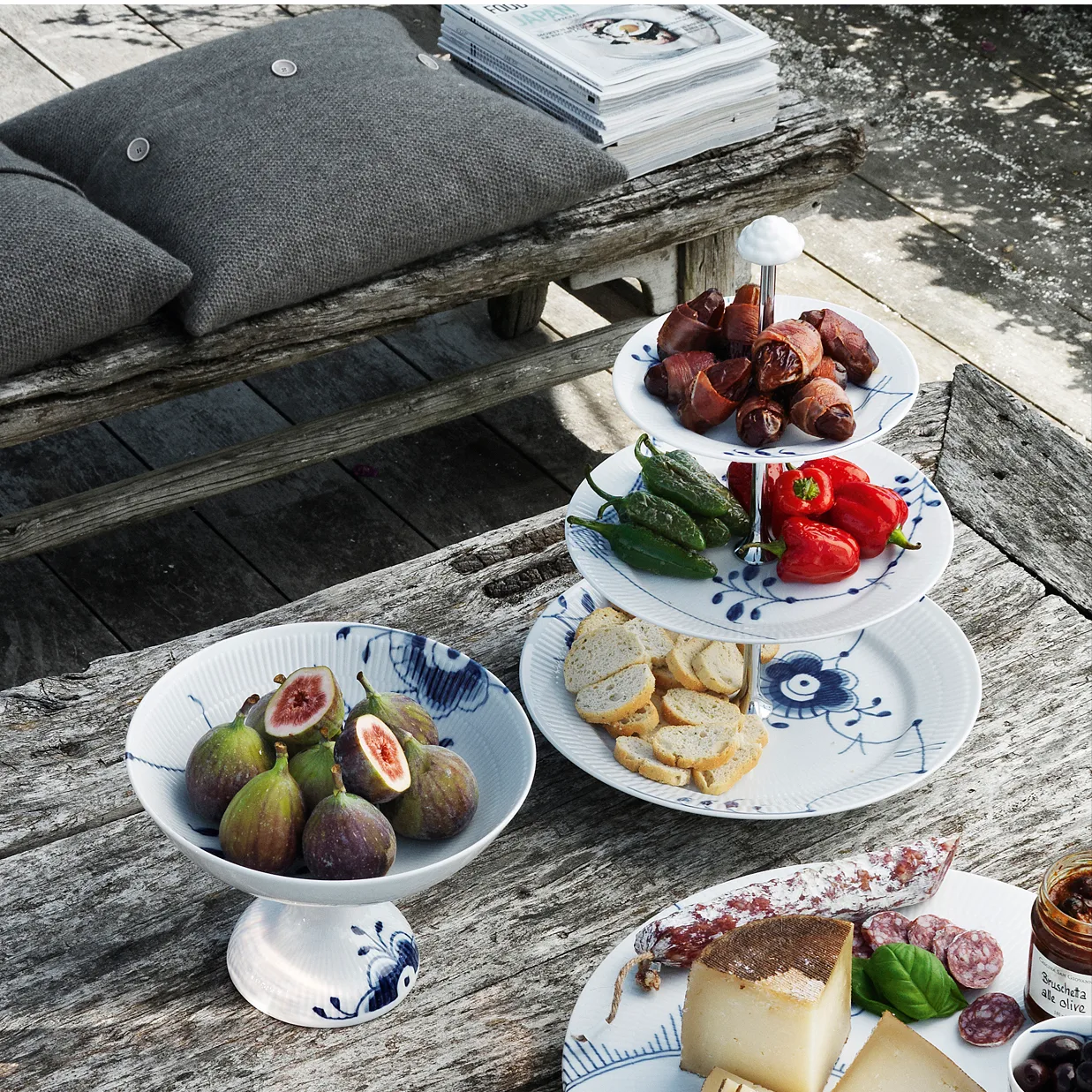 Blue Fluted Mega 3 tier cake stand, 35 cm Royal Copenhagen