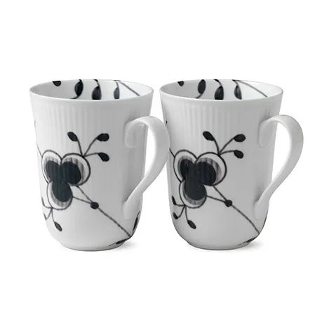 Blue fluted mega black cup 2-pack, 33 cl Royal Copenhagen