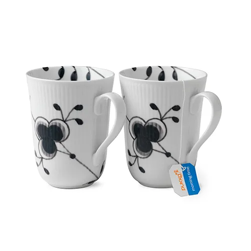 Blue fluted mega black cup 2-pack, 33 cl Royal Copenhagen