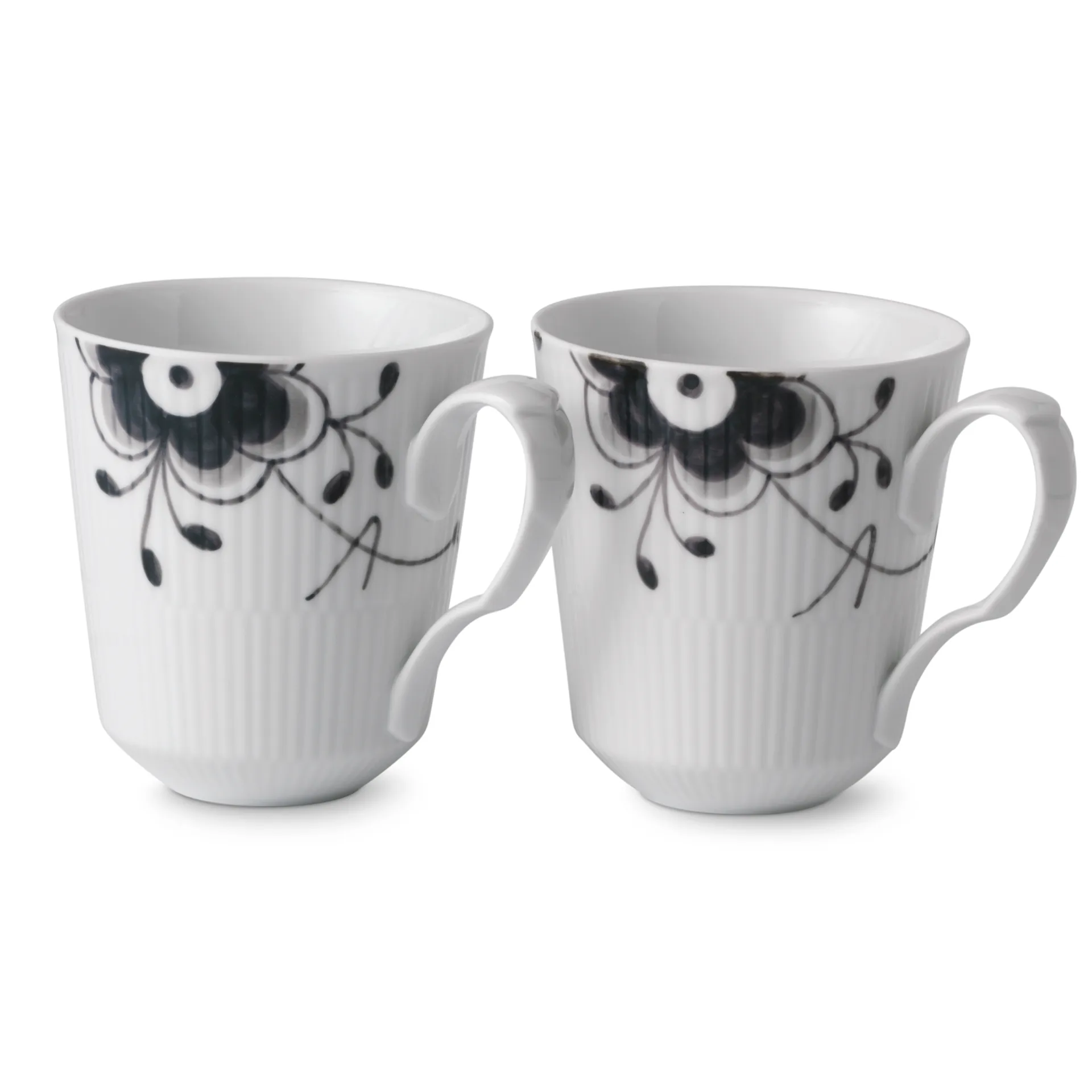 Blue fluted mega black cup 2-pack, 37 cl Royal Copenhagen