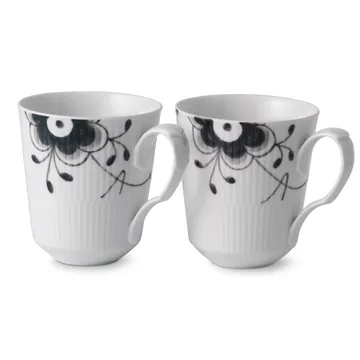 Blue fluted mega black cup 2-pack - 37 cl - Royal Copenhagen