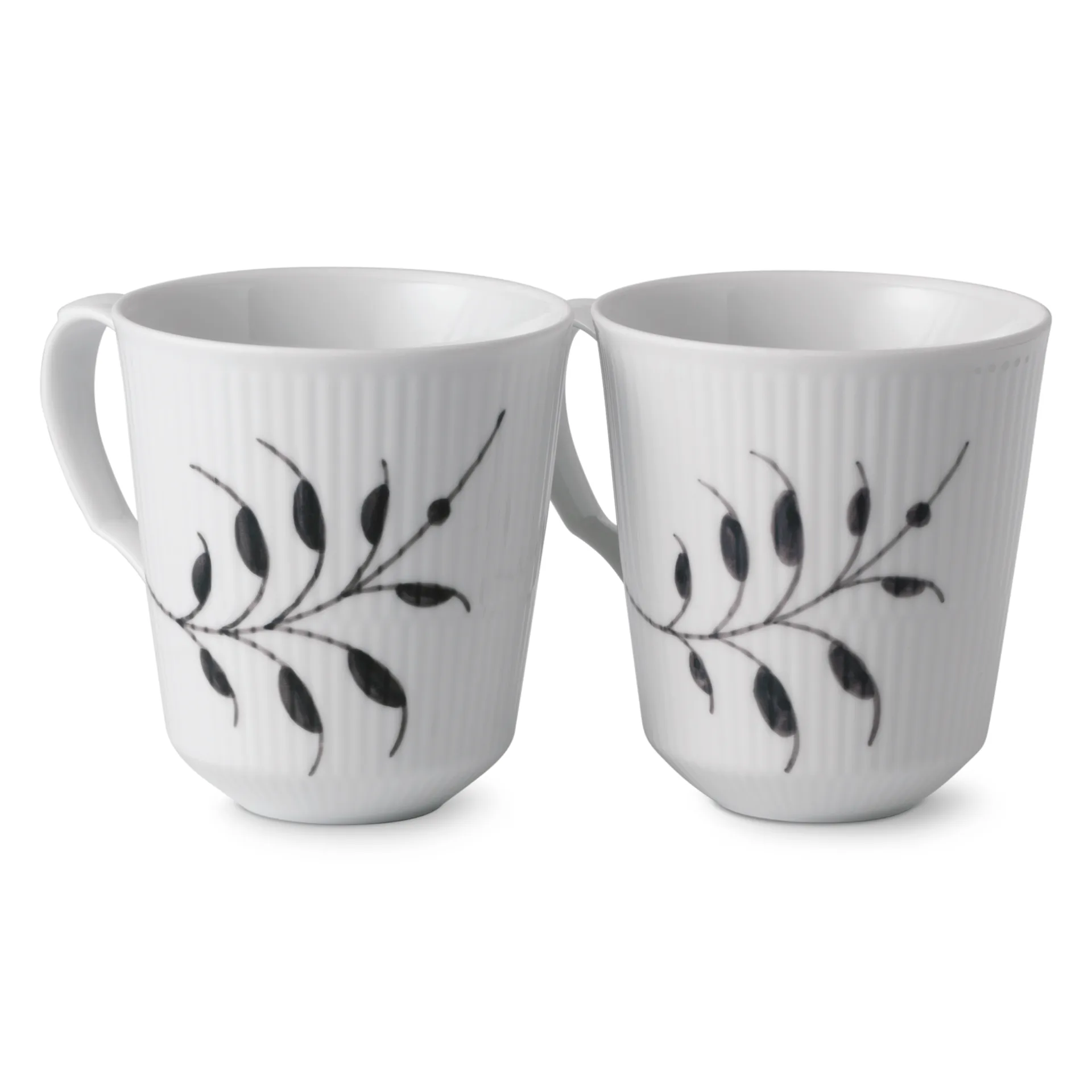 Blue fluted mega black cup 2-pack, 37 cl Royal Copenhagen