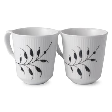 Blue fluted mega black cup 2-pack - 37 cl - Royal Copenhagen