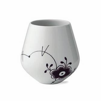 Blue fluted mega black vase, 15 cm Royal Copenhagen